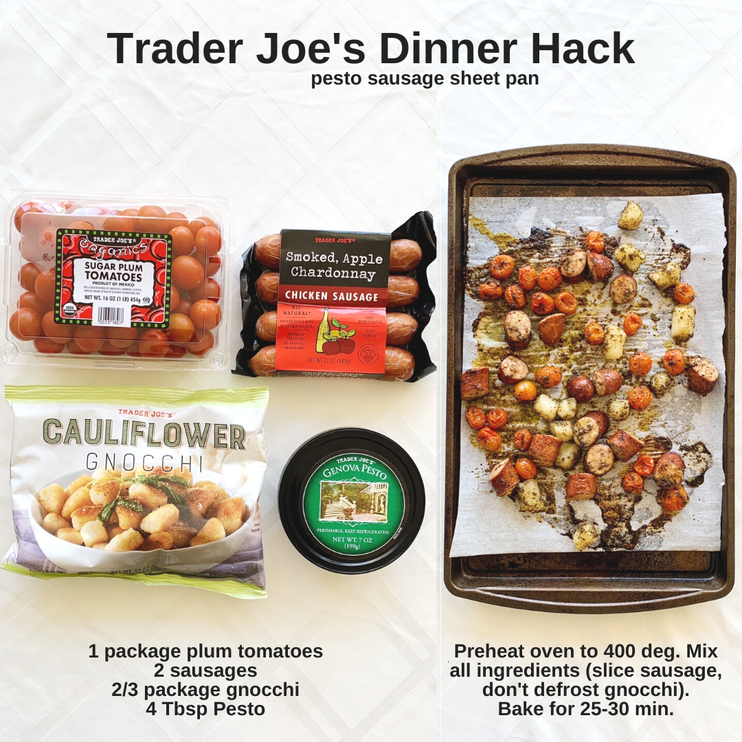 Trader Joe's Pesto Sausage Sheet Pan Dinner