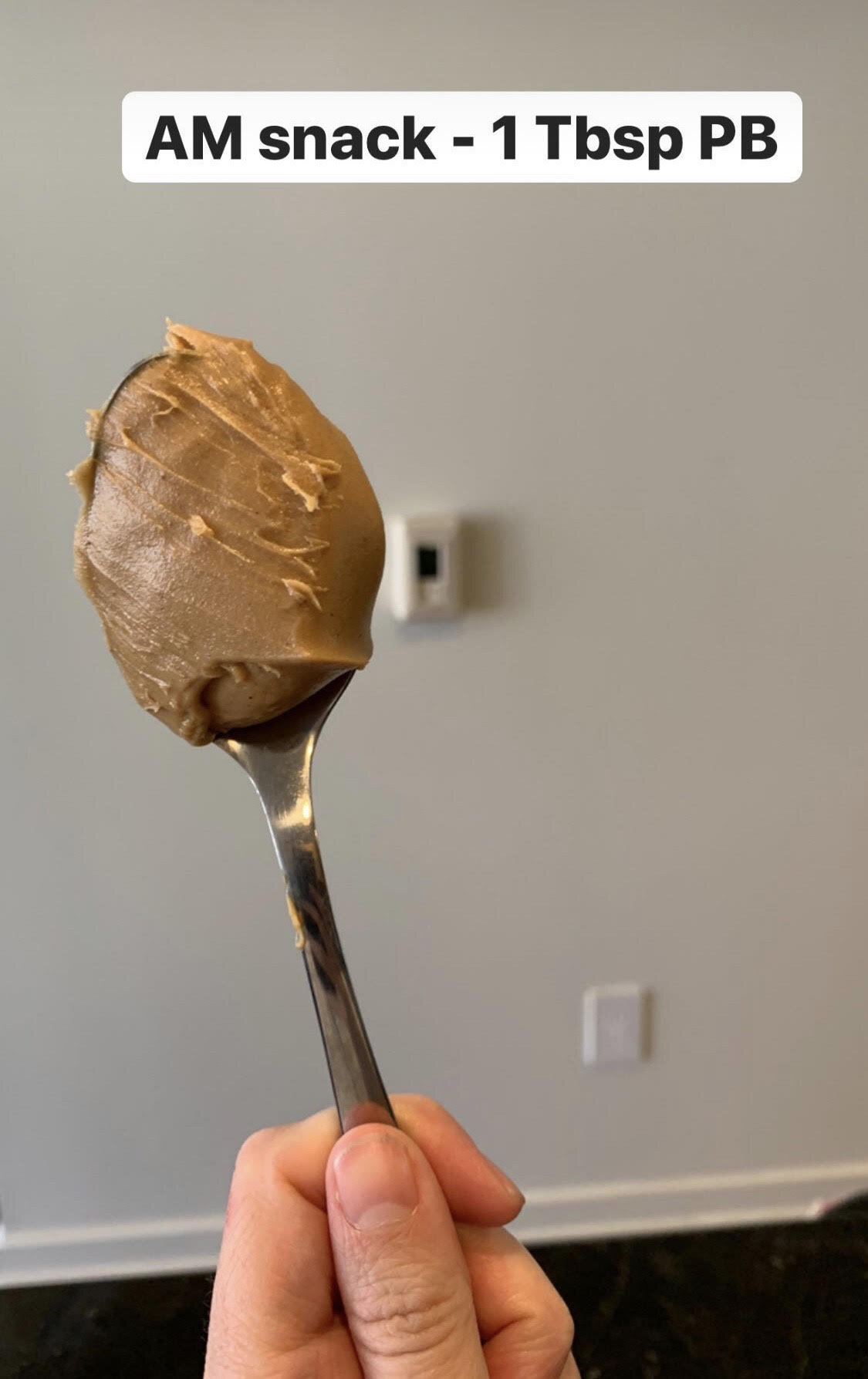 snacking on peanut butter
