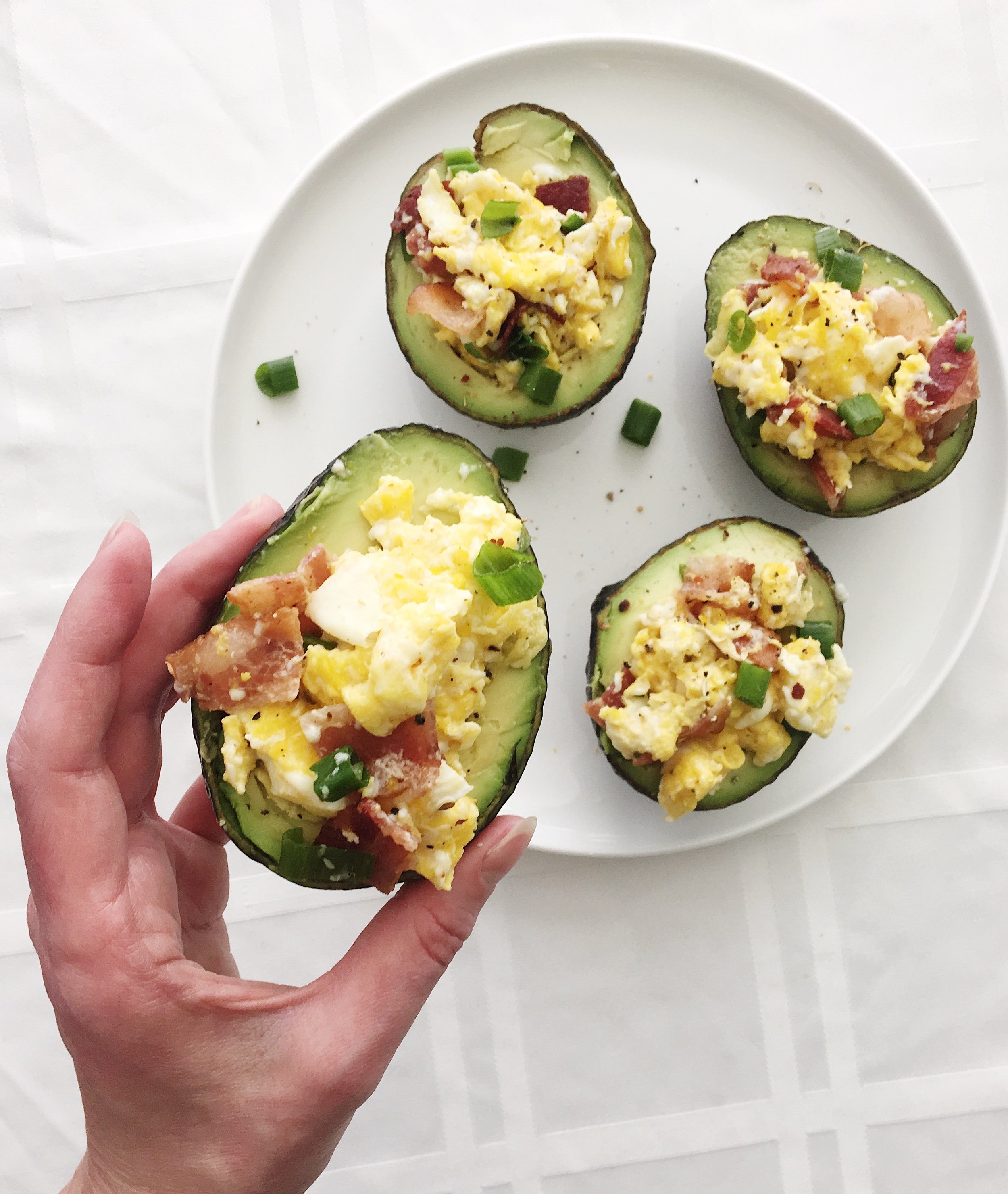 avocado egg bacon stuffed