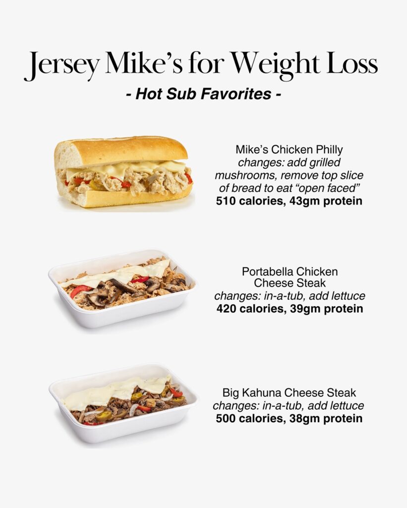 hot chicken and steak subs as both sandwiches and in-a-tub versions