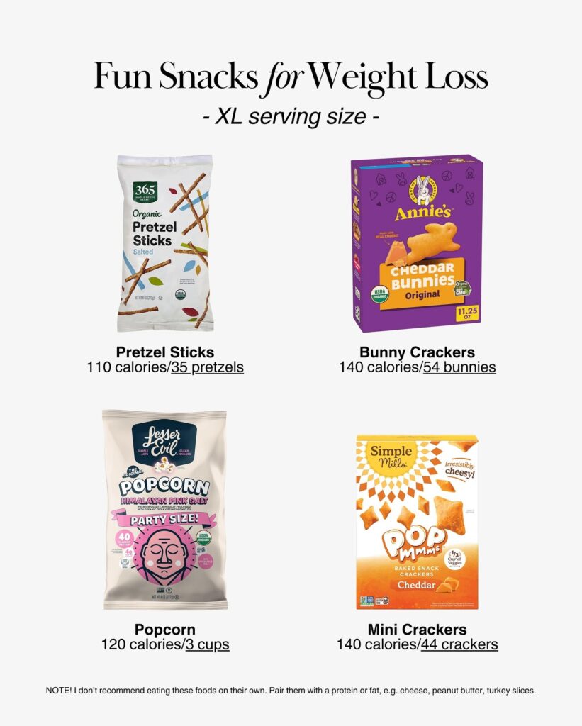 Large portion snack ideas for weight loss that emphasize volume and crunch.