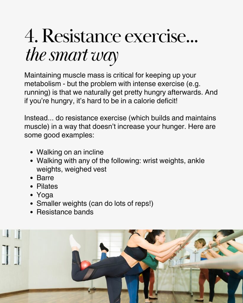 Women doing barre-style resistance exercise to support metabolism and weight loss