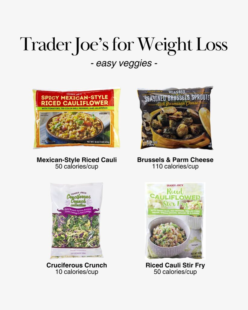 brussels sprouts, cruciferous crunch mix, and cauliflower stir fry with calories per serving