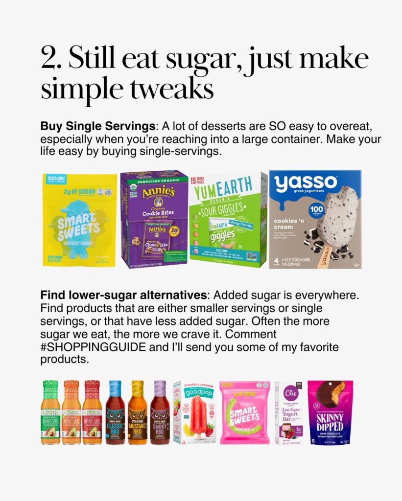 Single-serving desserts and lower-sugar products, including frozen yogurt bars, candy, sauces, and chocolate treats.