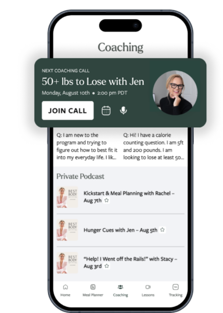 iPhone screenshot of coaching